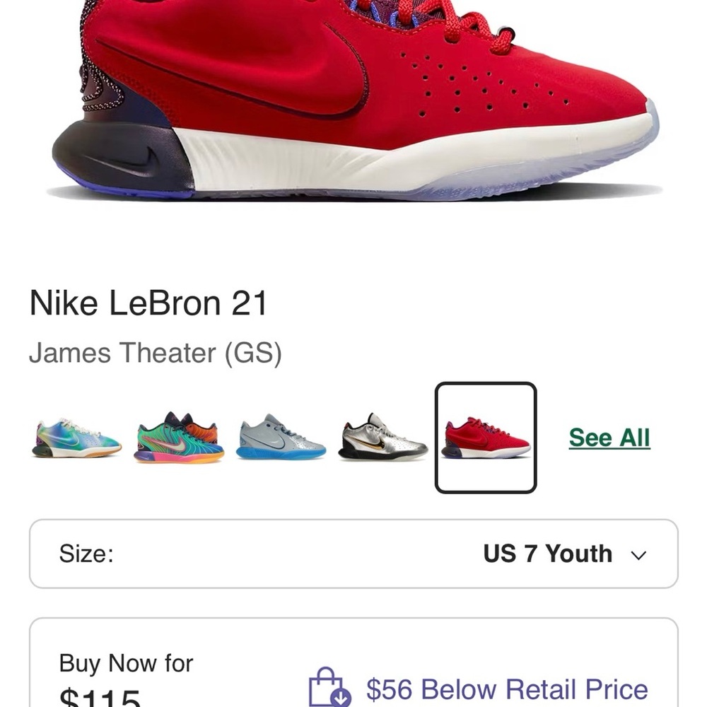 Nike LeBron 21 Crimson Athletic Shoes